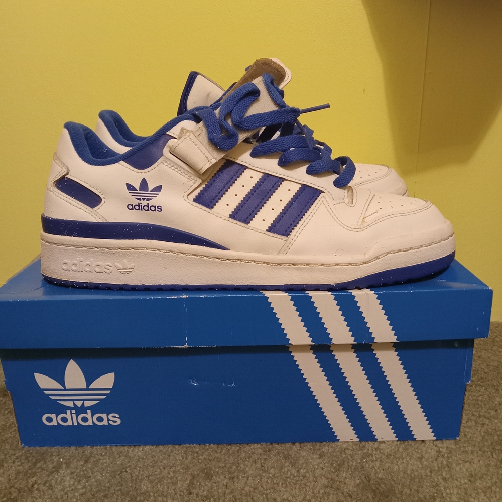 Adidas White and Blue Sneakers